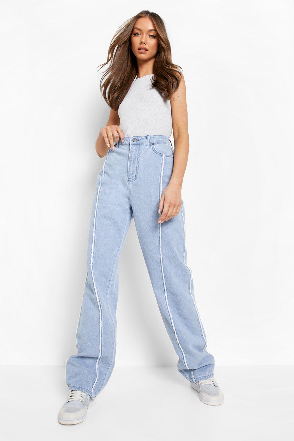 Jean flare ourlet effiloch boohoo